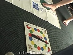 Naked college women play twister